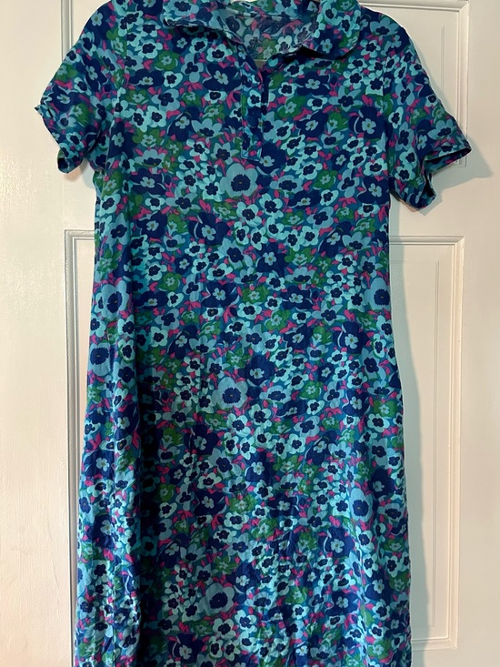 Dresses & Skirts - Vintage Floral Polo Dress in Blue and Teal